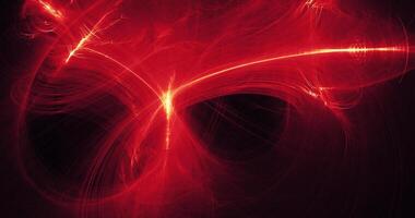 Abstract Lines Curves Particles In Red And Yellow photo