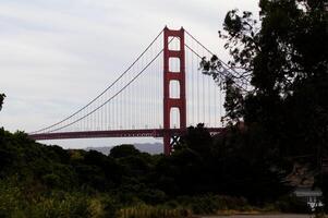 Northern Tower Of Golden Gate Bridge Overcast Sky photo