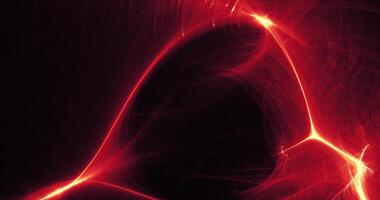 Red And Yellow Abstract Design In Lines Curves Particles photo