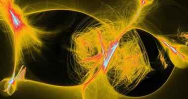 Yellow Red And Blue Abstract Lines Curves Particles Background photo