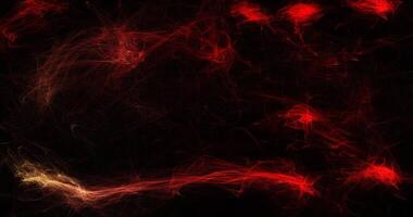 Abstract Red Lines Curves Particles Swirls On Dark Background photo