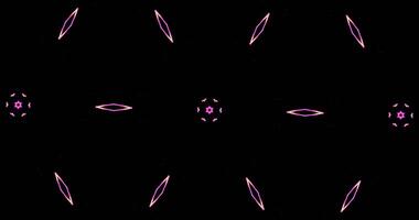 Abstract Kaleidoscope Patterns On Dark Background In Purple Yellow Lines photo
