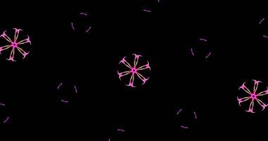 Abstract Kaleidoscope Patterns On Dark Background In Purple Yellow Lines photo
