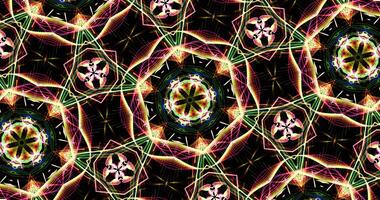 Kaleidoscopic Pattern On Dark Background In Vibrant Colors photo