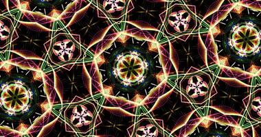 Kaleidoscopic Pattern On Dark Background In Vibrant Colors photo