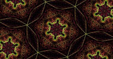 Kaleidoscopic Pattern On Dark Background In Vibrant Colors photo