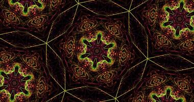 Kaleidoscopic Pattern On Dark Background In Vibrant Colors photo