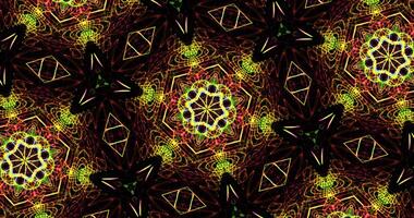 Kaleidoscopic Pattern On Dark Background In Vibrant Colors photo