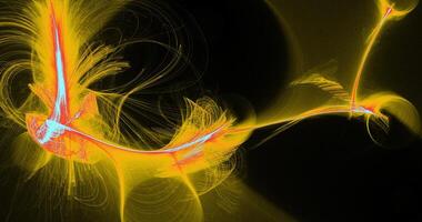 Yellow Red And Blue Abstract Lines Curves Particles Background photo