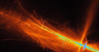 Orange Yellow Blue Abstract Lines Curves Particles Background photo