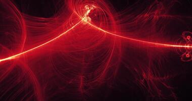 Red And Yellow Abstract Lines Curves Particles Background photo