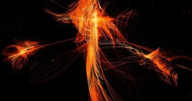 Orange Abstract Lines Curves Particles Background photo