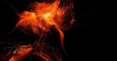 Orange Abstract Lines Curves Particles Background photo