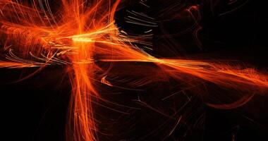 Orange Abstract Lines Curves Particles Background photo