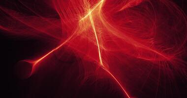 Abstract Design In Red And Yellow Curves Lines Particles photo