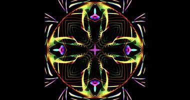 Kaleidoscopic Pattern On Dark Background In Vibrant Colors photo