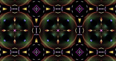 Kaleidoscopic Pattern On Dark Background In Vibrant Colors photo