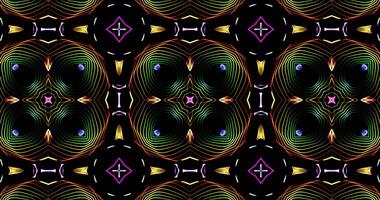 Kaleidoscopic Pattern On Dark Background In Vibrant Colors photo