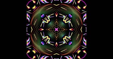 Kaleidoscopic Pattern On Dark Background In Vibrant Colors photo