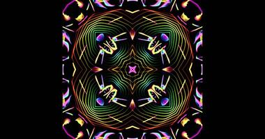 Kaleidoscopic Pattern On Dark Background In Vibrant Colors photo