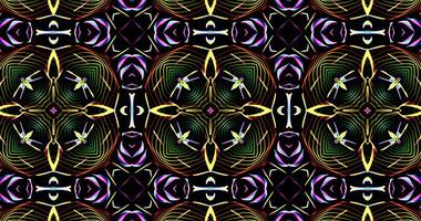 Kaleidoscopic Pattern On Dark Background In Vibrant Colors photo