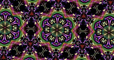 Kaleidoscopic Pattern On Dark Background In Vibrant Colors photo