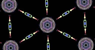 Kaleidoscopic Pattern On Dark Background In Vibrant Colors photo
