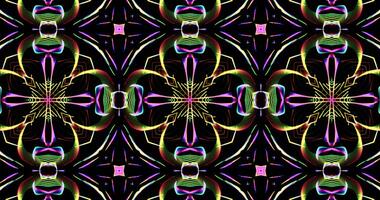 calidoscópico modelo en oscuro antecedentes en vibrante colores foto