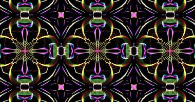 Kaleidoscopic Pattern On Dark Background In Vibrant Colors photo