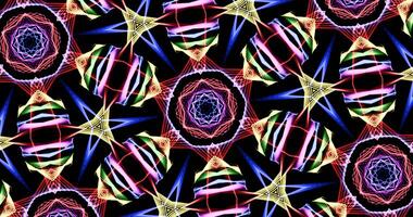 Kaleidoscopic Pattern On Dark Background In Vibrant Colors photo