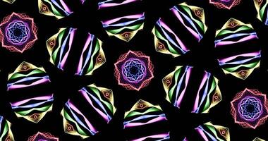 Kaleidoscopic Pattern On Dark Background In Vibrant Colors photo