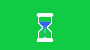 Hourglass loading timer loop animation sign symbol icon on green screen background video