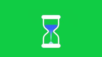 Hourglass loading timer loop animation sign symbol icon on green screen background video