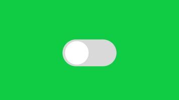 en apagado palanca, control deslizante cambiar botón animación movimiento gráfico aislado en verde pantalla antecedentes video