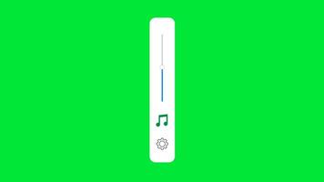 Mobile Volume up down Slider Bar animation Green screen. Sound volume level control on off mute button. speaker Sound setting Control Panel, Playback Music audio scroll slider. video