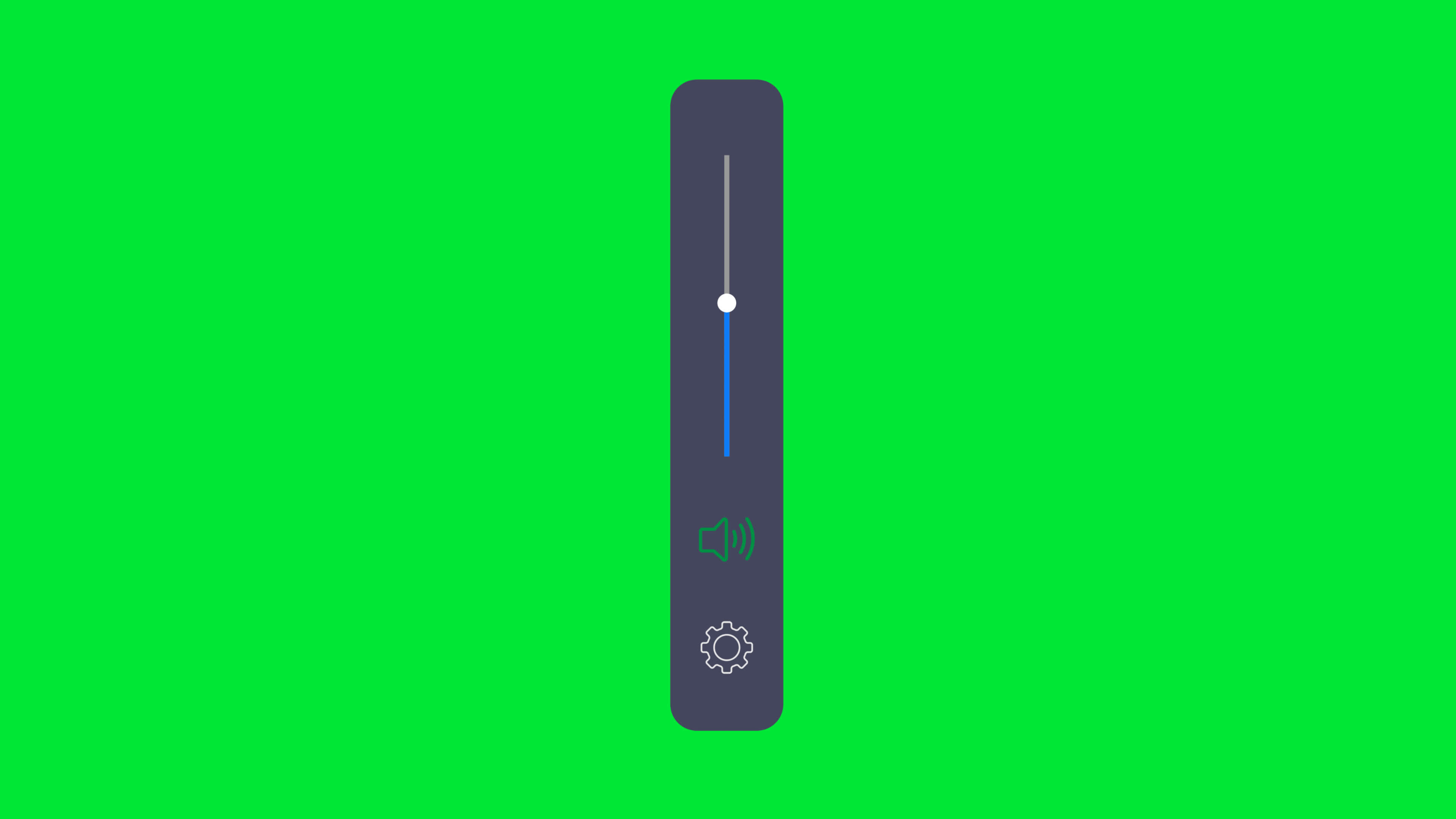 Mobile Volume up down Slider Bar animation Green screen. Sound volume