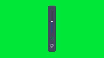 Mobile Volume up down Slider Bar animation Green screen. Sound volume level control on off mute button. speaker Sound setting Control Panel, Playback Music audio scroll slider. video