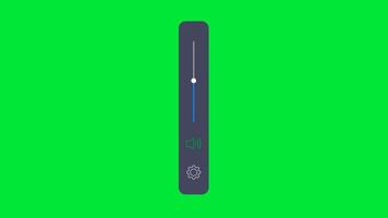 Mobile Volume up down Slider Bar animation Green screen. Sound volume level control on off mute button. speaker Sound setting Control Panel, Playback Music audio scroll slider. video