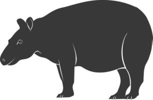 AI generated Silhouette tapir animal black color only vector