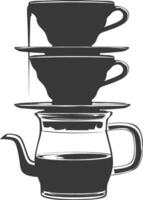 AI generated silhouette Vietnam drip coffee ready to drink black color only vector