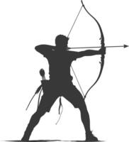 AI generated Silhouette Man Archery Athlete in action full body black color only vector