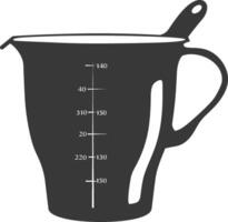 AI generated Silhouette Measuring Cup black color only vector