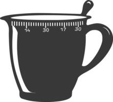 AI generated Silhouette Measuring Cup black color only vector