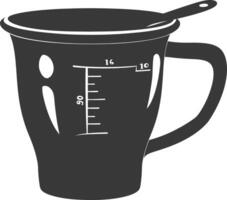 AI generated Silhouette Measuring Cup black color only vector