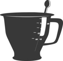 AI generated Silhouette Measuring Cup black color only vector