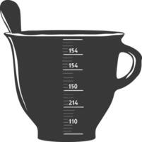 AI generated Silhouette Measuring Cup black color only vector