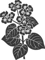 AI generated Silhouette lantana flower black color only vector