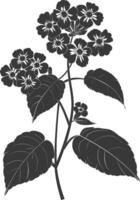 AI generated Silhouette lantana flower black color only vector