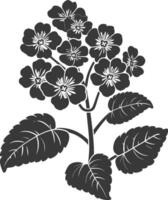 AI generated Silhouette lantana flower black color only vector