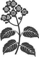 AI generated Silhouette lantana flower black color only vector